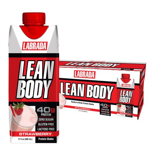 Labrada Lean Body Ready-to-Drink Protein Shake (12 x 500 ml, Erdbeere)