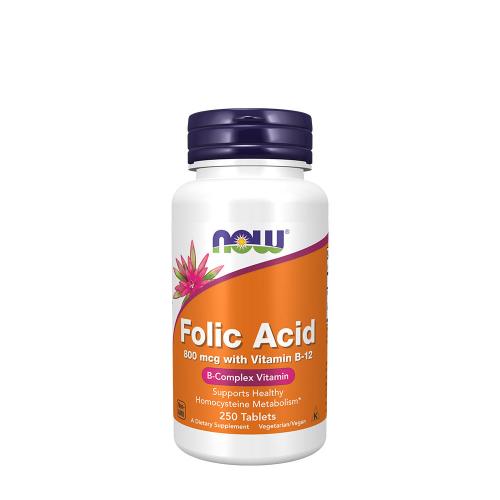 Now Foods Folic Acid 800mcg + B-12 25mcg (250 Tabletten)