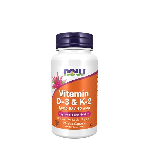 Now Foods Vitamin D-3 & K-2  (120 veg.Kapseln)