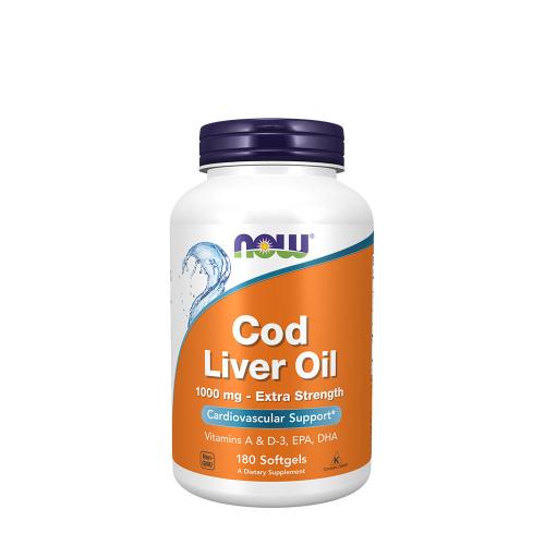 Now Foods Potenter Lebertran 1000 mg Weichkapsel - Cod Liver Oil (180 Weichkapseln)