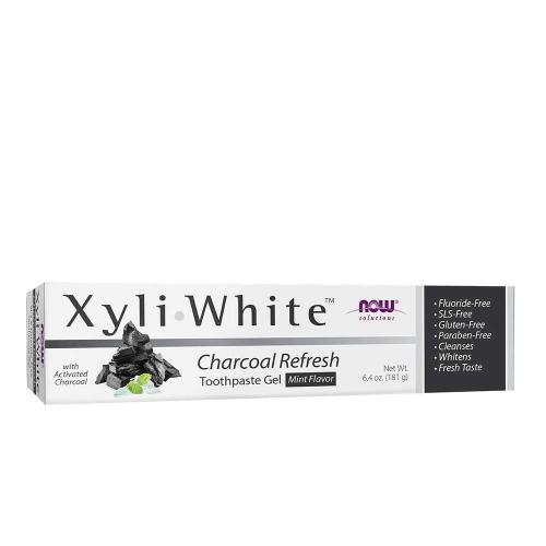 Now Foods XyliWhite Charcoal Refresh Toothpaste Gel (181 g, Minze)