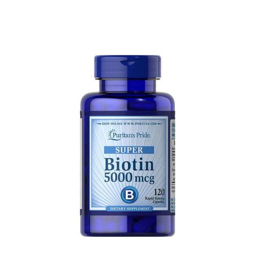 Puritan's Pride Biotin 5000 mcg Kapsel - Vitamin B7 (120 Kapseln)