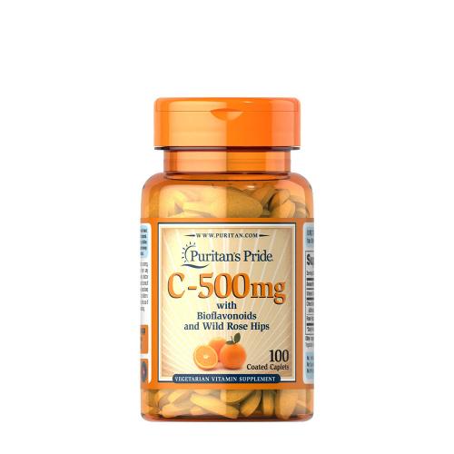 Puritan's Pride Vitamin C 500 mg Kapsel mit Bioflavonoiden und Hagebutte (100 Kapseln)
