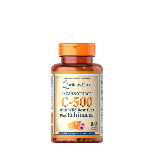 Puritan's Pride Vitamin C 500 mg Kapsel mit Hagebutte und Echinacea (100 Kapseln)