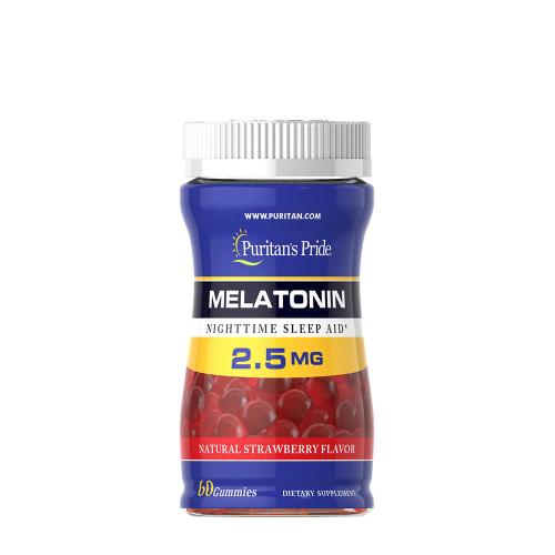 Melatonin (2,5 mg) Gummibonbon - Schlafförderndes Vitamin (60 Gummibonbons, Erdbeere)