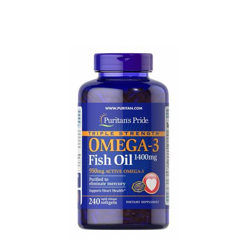 Puritan's Pride Fischöl Omega-3 Weichkapsel - Triple Strength Omega-3 Fish Oil 1360 mg (950 mg Active Omega-3) (120 Weichkapseln)