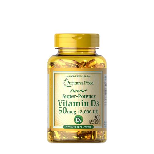 Puritan's Pride Vitamin D3 2000 IE (50 mcg) Weichkapsel (200 Weichkapseln)