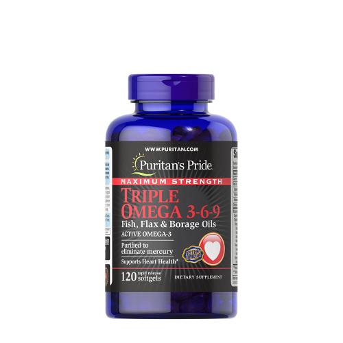 Puritan's Pride Omega 3-6-9-Fischöl, Lenöl und Borretschöl Weichkapsel (120 Weichkapseln)