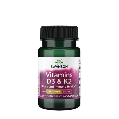Swanson Vitamins D3 & K2  (60 Kapseln)