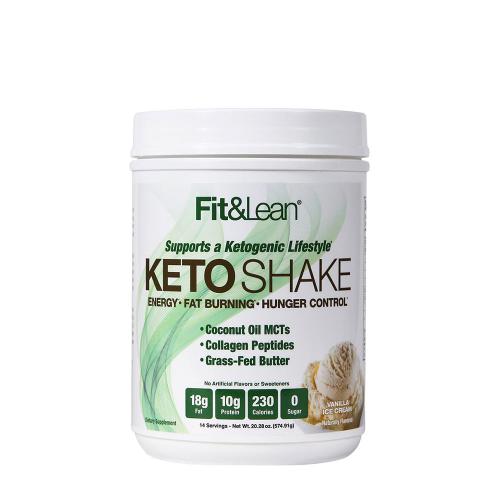 Fit & Lean Keto Shake - Keto Mahlzeitenersatz Shake (574 g, Vanille-Eiscreme)