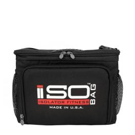   Isolator Fitness ISOBAG - Mahlzeit-Sporttasche für 6 Lebensmittel (1 St., Schwarz mit rot-weißem Logo)