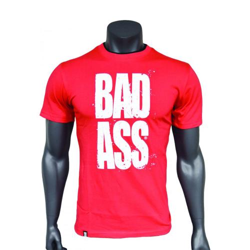 FA - Fitness Authority T-Shirt Double Neck Bad Ass  (M, Weiß Rot)