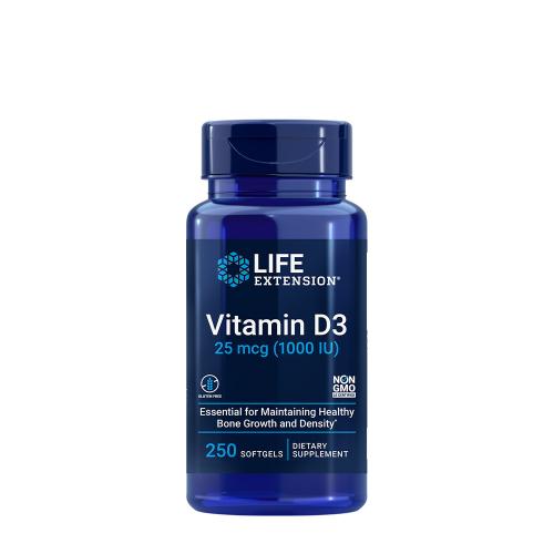 Life Extension Vitamin D3 25 mcg (1000 IE) (250 Weichkapseln)