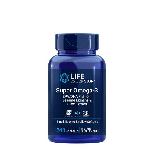 Life Extension Super Omega-3 Plus EPA/DHA Fish Oil, Sesame Lignans, Olive Extract (240 Weichkapseln)