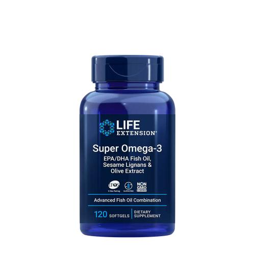 Life Extension Super Omega-3 Plus EPA/DHA Fish Oil, Sesame Lignans, Olive Extract (120 Weichkapseln)