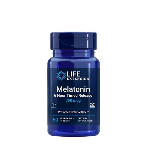 Life Extension Melatonin 6 Hour Timed Release (750 mcg) (60 veg.Tabletten)