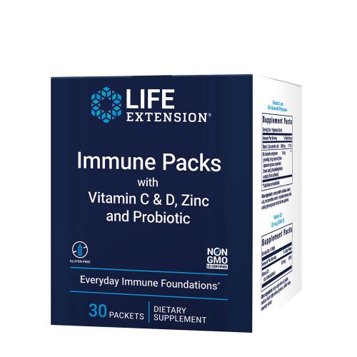 Life Extension Immune Packs with Vitamin C & D, Zinc and Probiotic (30 Packungen)