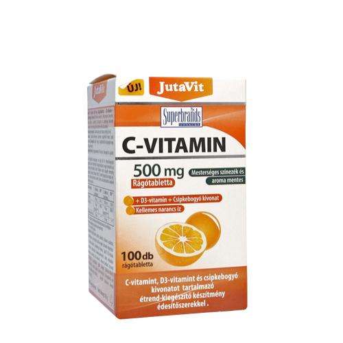JutaVit Vitamin C 500 mg + D3 + Hagebutte Kautablette (100 Kautabletten)