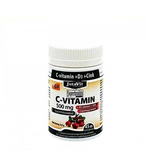 JutaVit Vitamin C 500 mg + D3 + Zink Tablette (45 Tabletten)