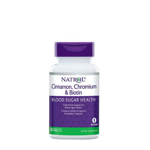 Natrol Cinnamon, Chromium & Biotin (60 Tabletten)
