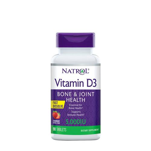 Natrol Vitamin D3 Fast Dissolve 5000 IU (90 Kautabletten, Erdbeere)