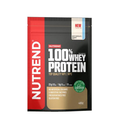 Nutrend 100% Whey Protein (400 g, Weiße Schokoladen-Kokosnuss)