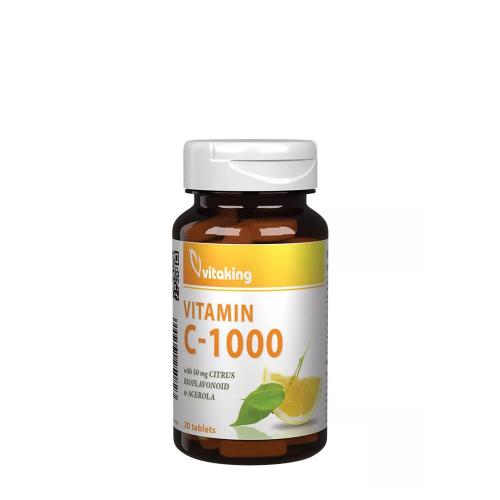 Vitaking Vitamin C 1000 mg with 50 mg Citrus Bioflavonoids and Acerola (30 Tabletten)
