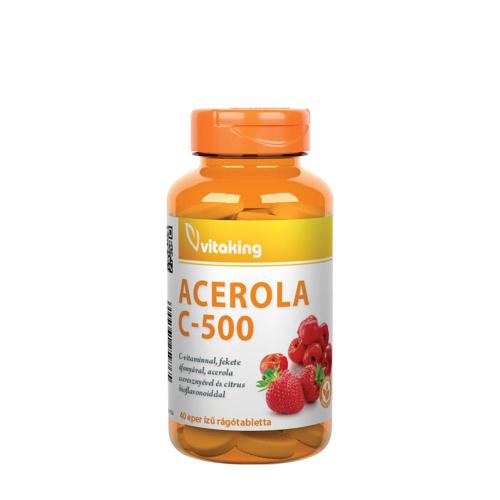 Vitaking Vitamin C-500 Acerola Raspberry (40 Kautabletten, Erdbeerbeutel)