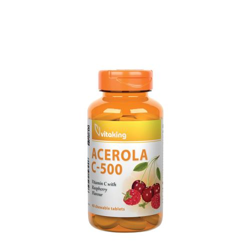 Vitaking Vitamin C-500 Acerola Plus (40 Kautabletten, Blaubeere)