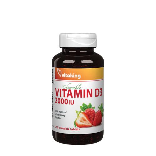 Vitaking Vitamin D3 2000 IU Chewable (210 Kautabletten, Erdbeere)