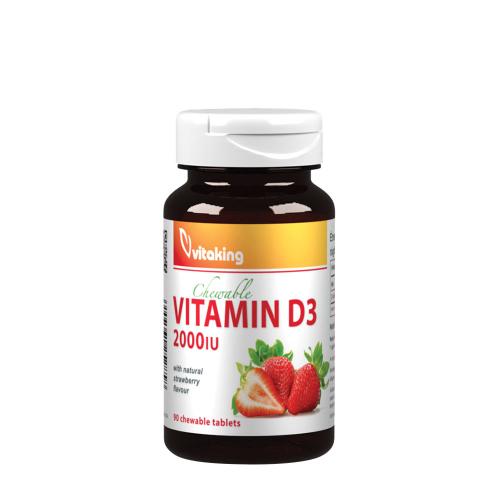 Vitaking Vitamin D3 2000 IU Chewable (90 Kautabletten, Erdbeere)