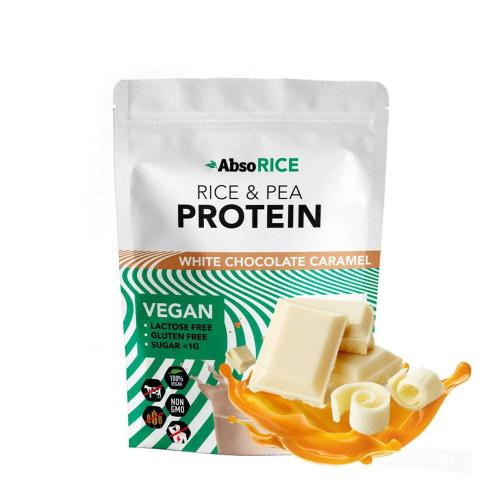 AbsoRICE Rice & Pea Protein - Vegan Protein Powder (500 g, White Chocolate Caramel)