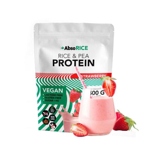 AbsoRICE Rice & Pea Protein - Vegan Protein Powder (500 g, Erdbeere)