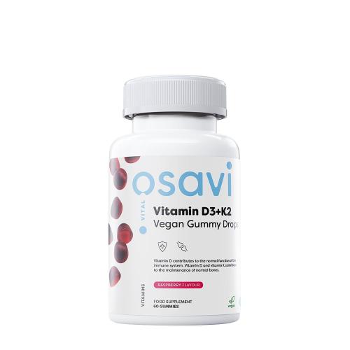 Osavi Vitamins D3+K2 Vegan Gummy Drops (60 Gummibonbons, Himbeere)