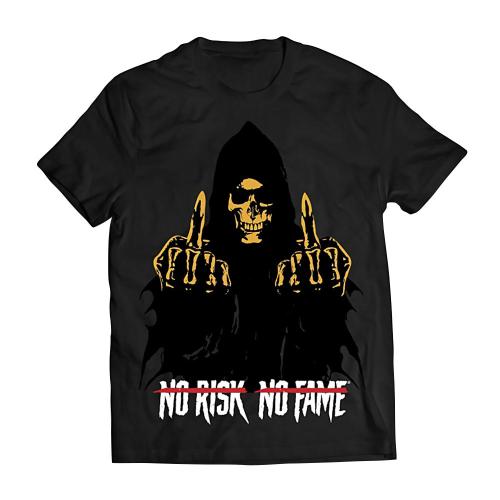 Skull Labs No Risk, No Fame T-Shirt (XXL, Schwarzes / Gold)