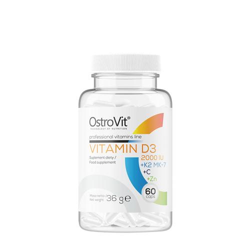OstroVit Vitamin D3 2000 IU + K2 MK-7 + C + Zinc (60 Kapseln)