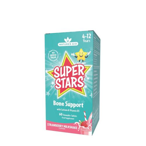 Natures Aid Super Stars Bone Support - Strawberry Milkshake Flavor (60 Kautabletten)