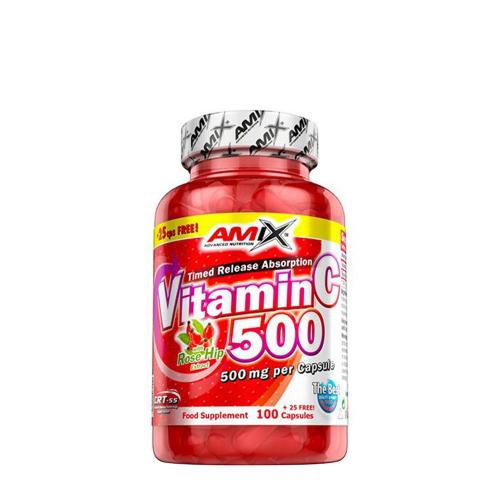 Amix Vitamin C 500 mg with Rose Hip Extract (125 kapsel)