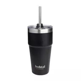   SmartShake Bohtal Double Insulated Travel Mug With Straw (600 ml, Schwarz)