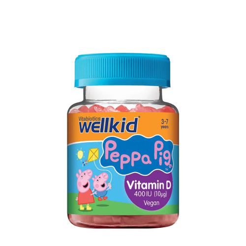 Vitabiotics Wellkid Peppa Pig Vitamin D 400 IU  (30 Gummibonbons, Erdbeerbeutel)