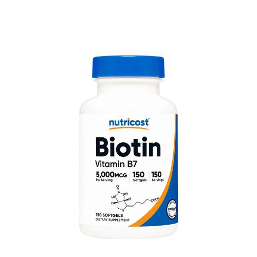 Nutricost Biotin with Coconut Oil Softgels 5000 mcg (150 Weichkapseln)