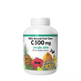   Natural Factors Vitamin C 500 mg 100% Natural Fruit Chew (90 Kautabletten, Jungle Juice)