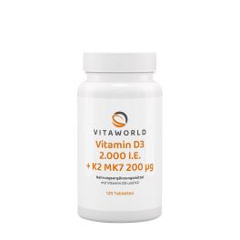   Vitaworld Vitamin D3 2000 IU + K2 MK7 200 mcg (120 Tabletten)