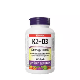   Webber Naturals Vitamin K2 + D3 120 mcg/1000 IU (60 Weichkapseln)