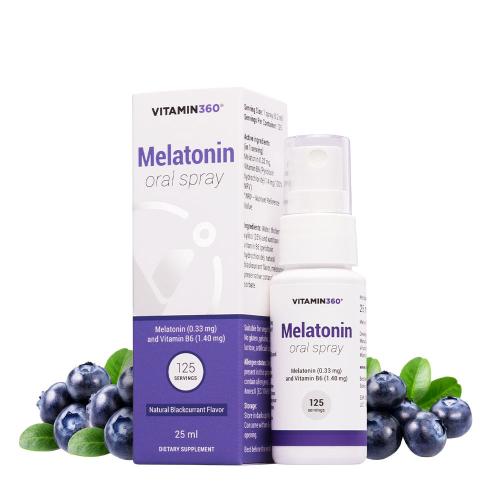 Vitamin360 Melatonin Oral Spray  (25 ml, Schwarze Johannisbeere)