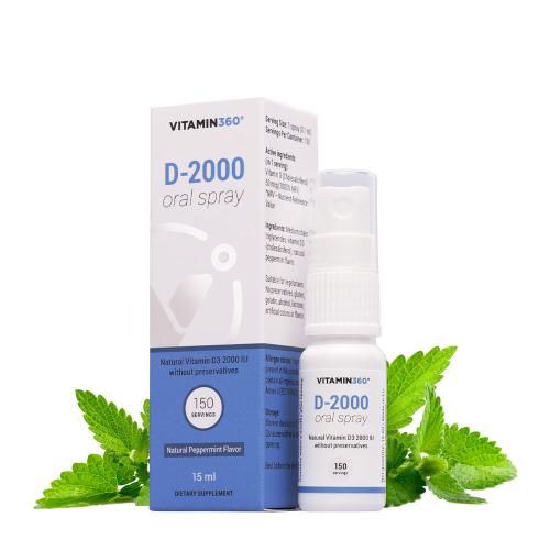 Vitamin360 D-2000 Oral Spray (15 ml, Natürliche Pfefferminze)